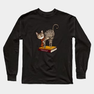 HP Red House Cat, Books and Quote Long Sleeve T-Shirt